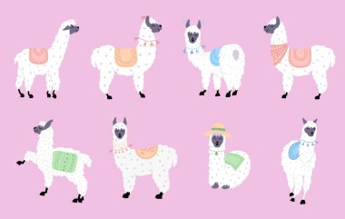 Pastel llamas vektör kümesi