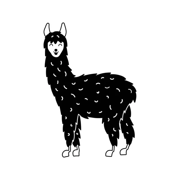 Vektorové ilustrace roztomilý Lama — Stockový vektor