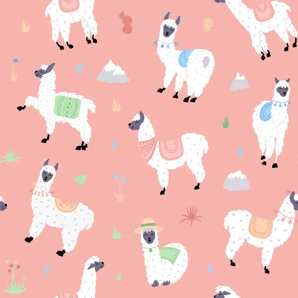 Patrón sin costura vectorial con llama — Vector de stock