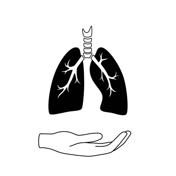 肺气肿的病媒分离说明 — 图库矢量图片