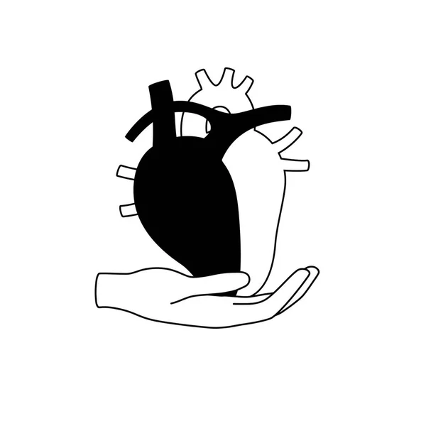 Vektor diisolasi ilustrasi jantung - Stok Vektor