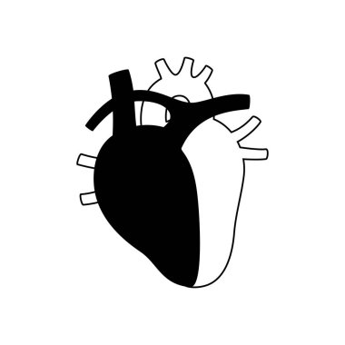 Kalbin izole edilmiş vektör illüstrasyonu