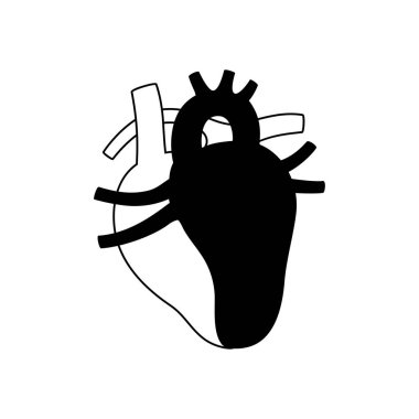 Kalbin izole edilmiş vektör illüstrasyonu