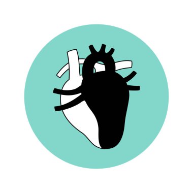 Kalbin izole edilmiş vektör illüstrasyonu