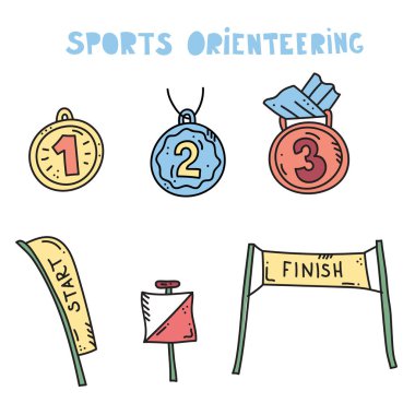 Orienteering Spor donatımı. Vektör çizim