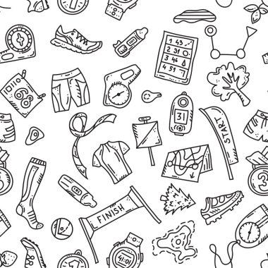 Orienteering Spor donatımı. Vektör çizim