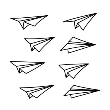 Vektör kağıt uçak ve boş reklam afişi