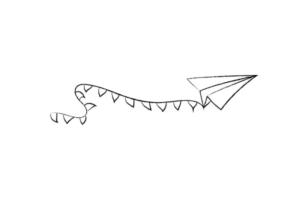 Векторный бумажный самолет и пустой рекламный баннер — стоковый вектор