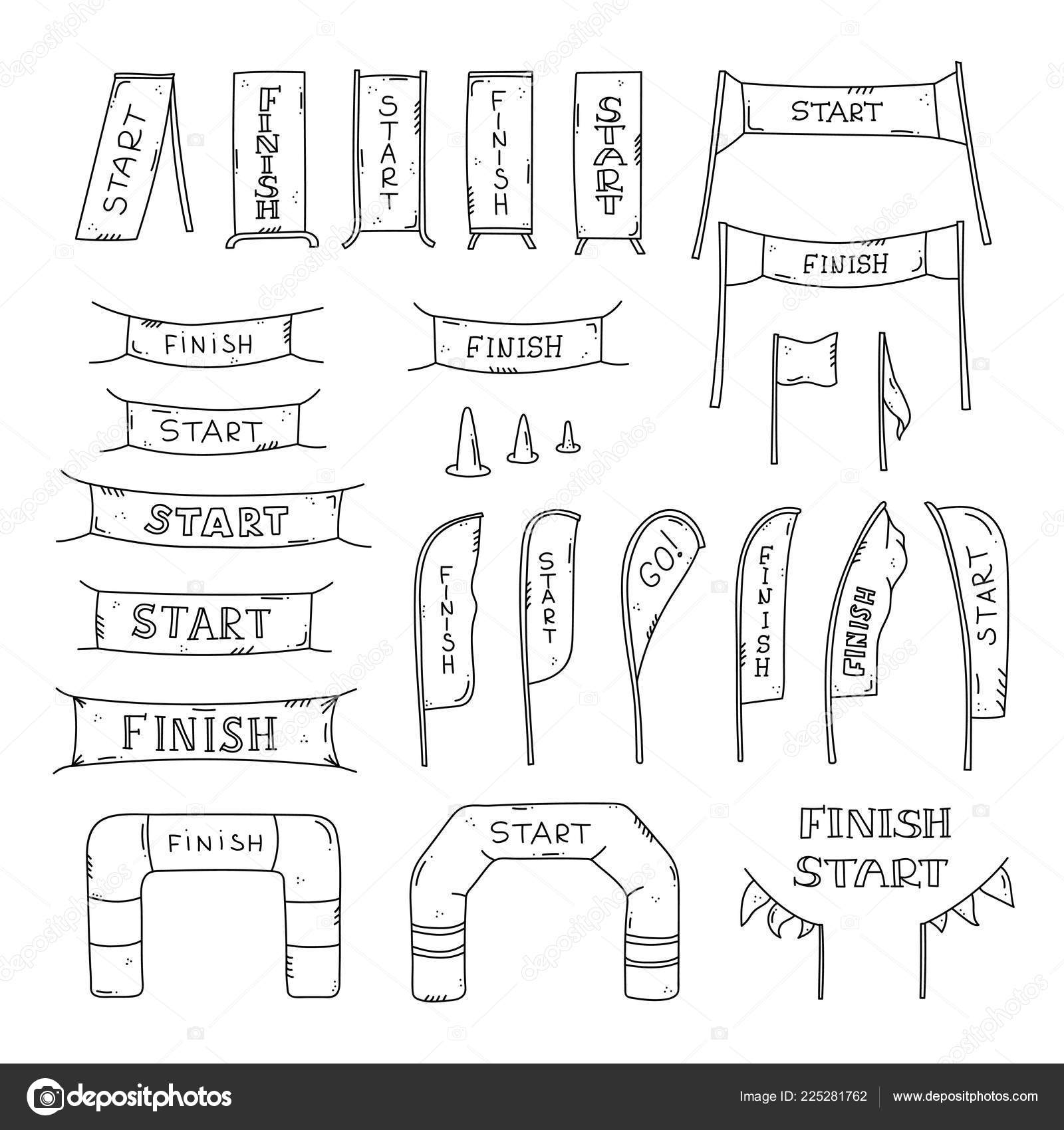 Banner de inicio y final Vector de stock #225281762 de ©Pikovit, image size:1600x1700