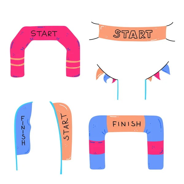 Start and finish banner — Stock Vector