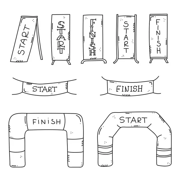 Start and finish banner — Stock Vector