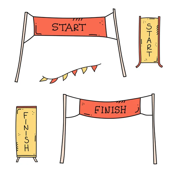 Start and finish banner — Stock Vector
