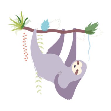 Şirin karakter tembelliğinin vektör illüstrasyonu