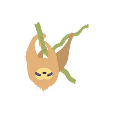 Şirin karakter tembelliğinin vektör illüstrasyonu