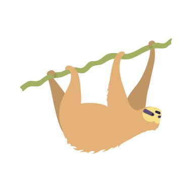 Şirin karakter tembelliğinin vektör illüstrasyonu