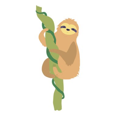 Şirin karakter tembelliğinin vektör illüstrasyonu