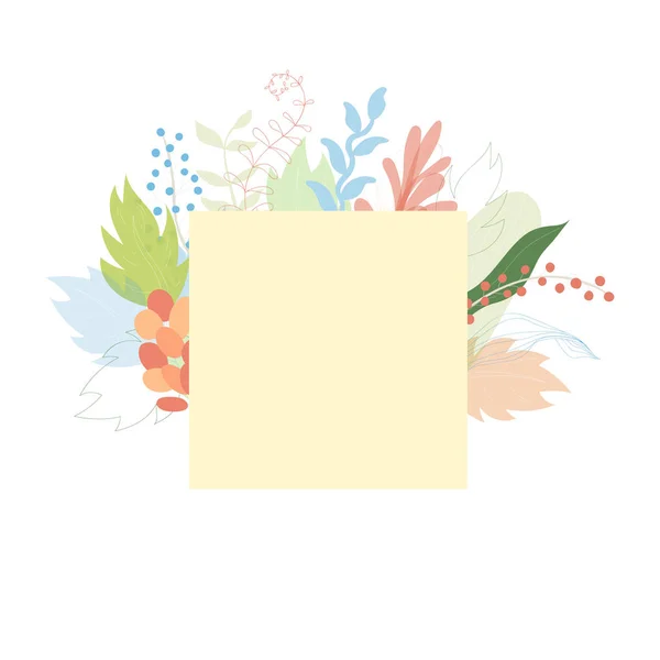 Vector floral greeting card template — Stock Vector