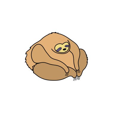 Şirin karakter tembelliğinin vektör illüstrasyonu