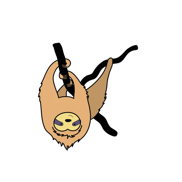 Illustration vectorielle de mignon personnage paresseux — Image vectorielle