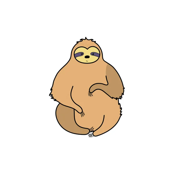 Illustrazione vettoriale di simpatico bradipo personaggio — Vettoriale Stock