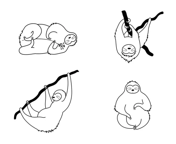 Vektorová ilustrace roztomilé postavy lenost — Stockový vektor