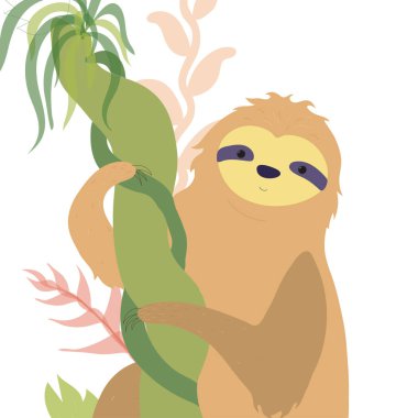 Şirin karakter tembelliğinin vektör illüstrasyonu