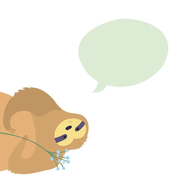 Illustrazione vettoriale di simpatico bradipo personaggio — Vettoriale Stock