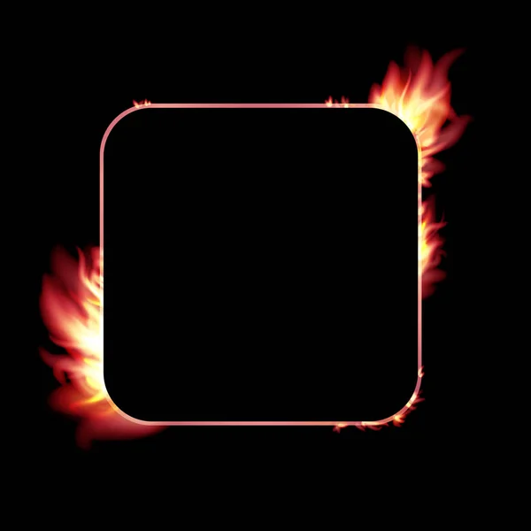 Εικονογράφηση φορέας απομονωμένη πανό με τη φωτιά — Διανυσματικό Αρχείο