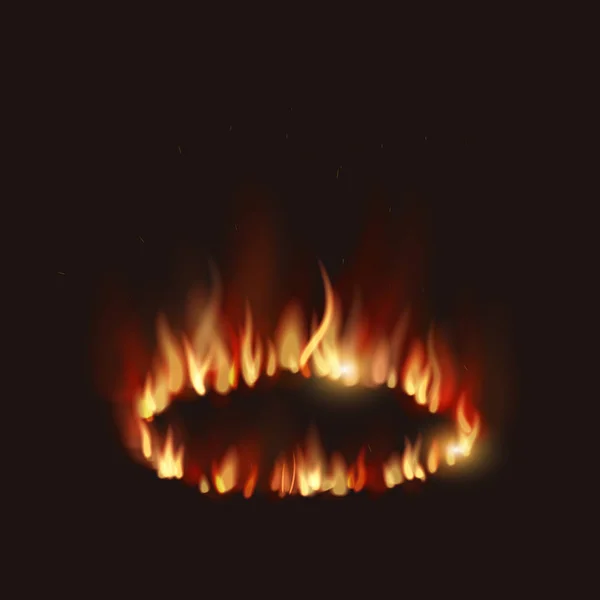 Εικονογράφηση φορέα απομονωμένη φλόγες πυρκαγιάς — Διανυσματικό Αρχείο