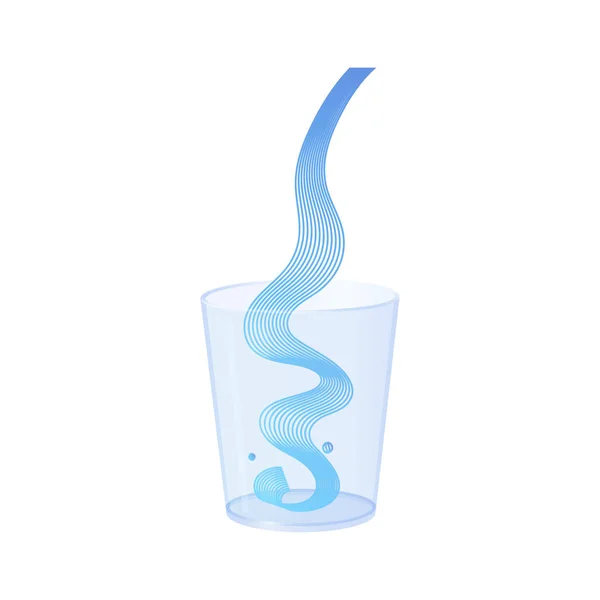 Verser l'eau vectorielle dans un ensemble de verre — Image vectorielle
