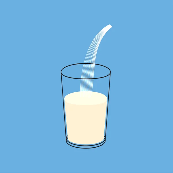 Vektör sütü bardağa dökülüyor. — Stok Vektör