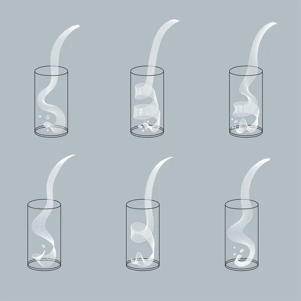 Vector milk splash pour in glass — Stock Vector
