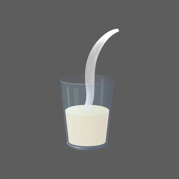 Vector splash leite derramar em vidro —  Vetores de Stock