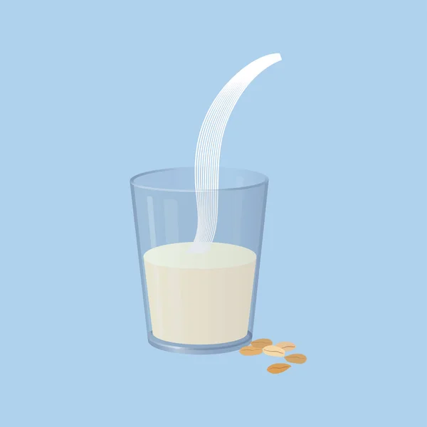 Vector glas spelt melk met noten — Stockvector