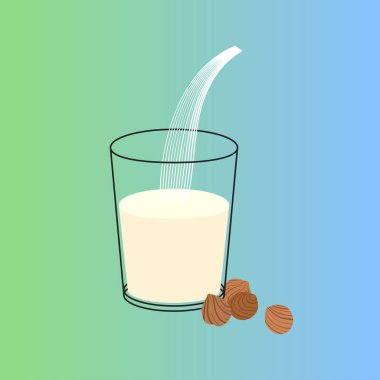 Cevizli fındık sütlü veganMVector bardağı