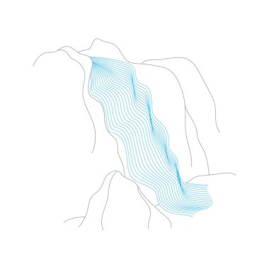 Şelale çağlayan vektör Illustration