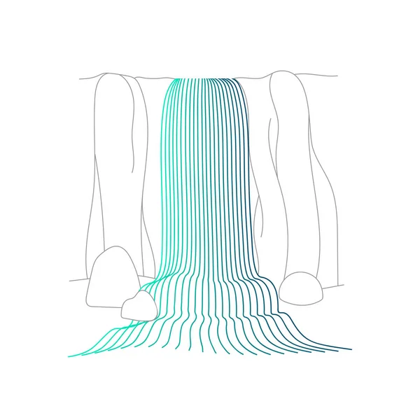 Vector illustratie van waterval Cascade — Stockvector