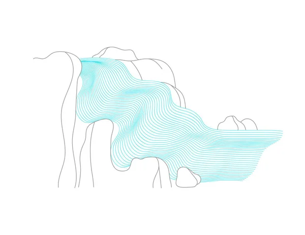 Vector illustratie van waterval Cascade — Stockvector