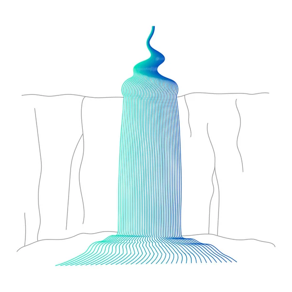 Векторна ілюстрація каскаду водоспаду — стоковий вектор