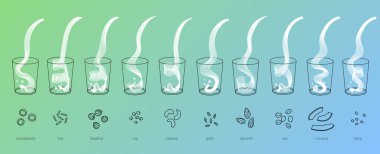 Vektör vegan organik süt bardakta sıçrıyor.