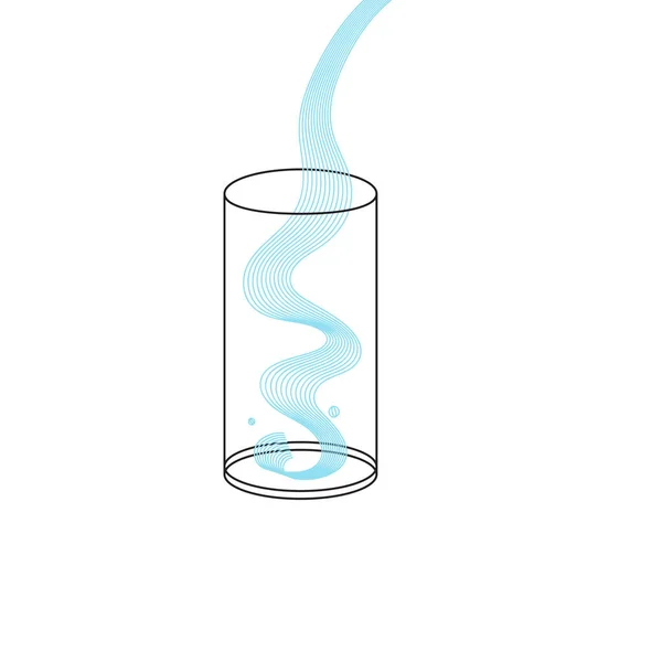Vector de salpicadura de agua verter en conjunto de vidrio — Vector de stock