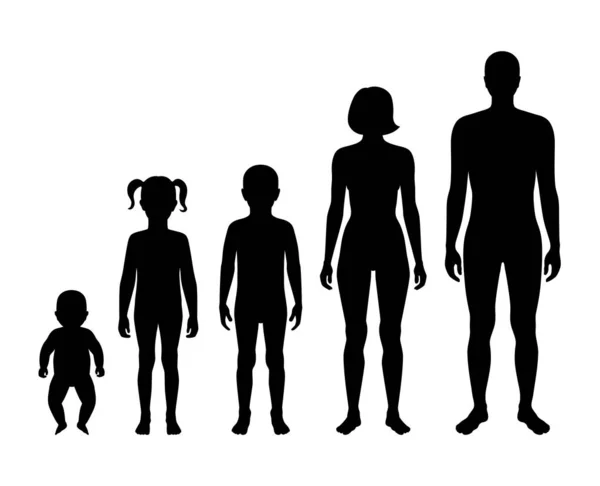 Silhouette familiale. Homme et femme — Image vectorielle