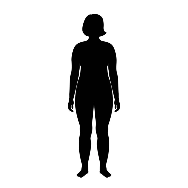 Silueta de mujer obesa — Vector de stock