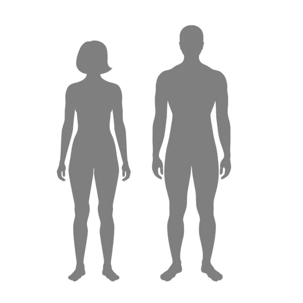 Silueta de mujer y hombre — Vector de stock