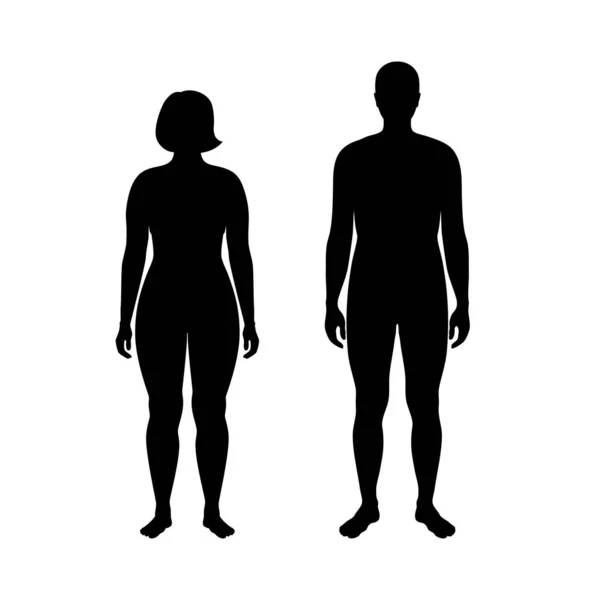 Kvinnan och mannen siluett — Stock vektor