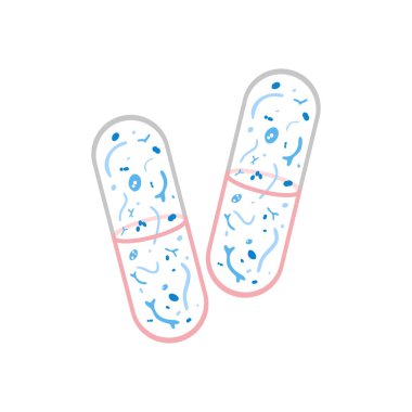 Probiyotik haplarının izole edilmiş illüstrasyonu