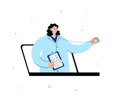 Online klinik ve doktor konsepti