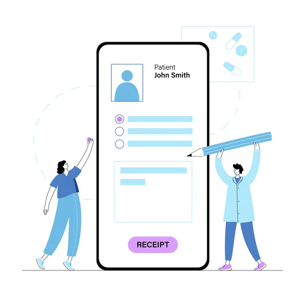 Médicos Consultam Paciente Clínica Online Equipe Especialistas Está Pronta Para —  Vetores de Stock