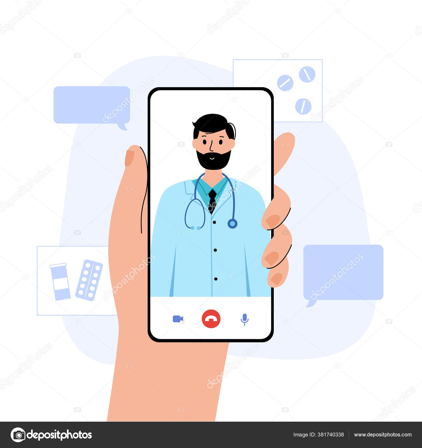 Online clinic and doctor concept Stock Vector Image by ©Pikovit #381740338