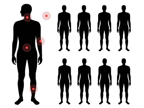 Dolor en el cuerpo humano — Archivo Imágenes Vectoriales